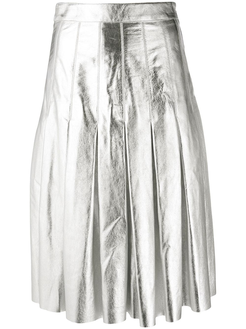 metallic pleated skirt - 1