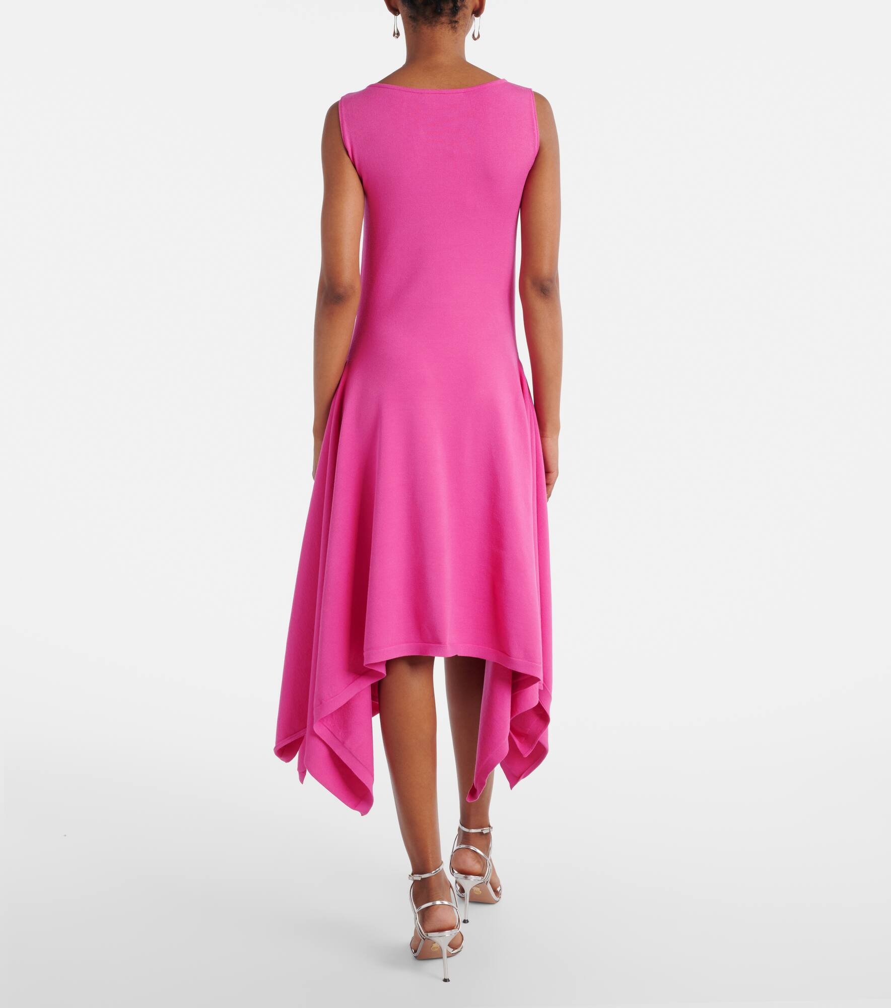 Floral-appliqué asymmetric cocktail dress - 3