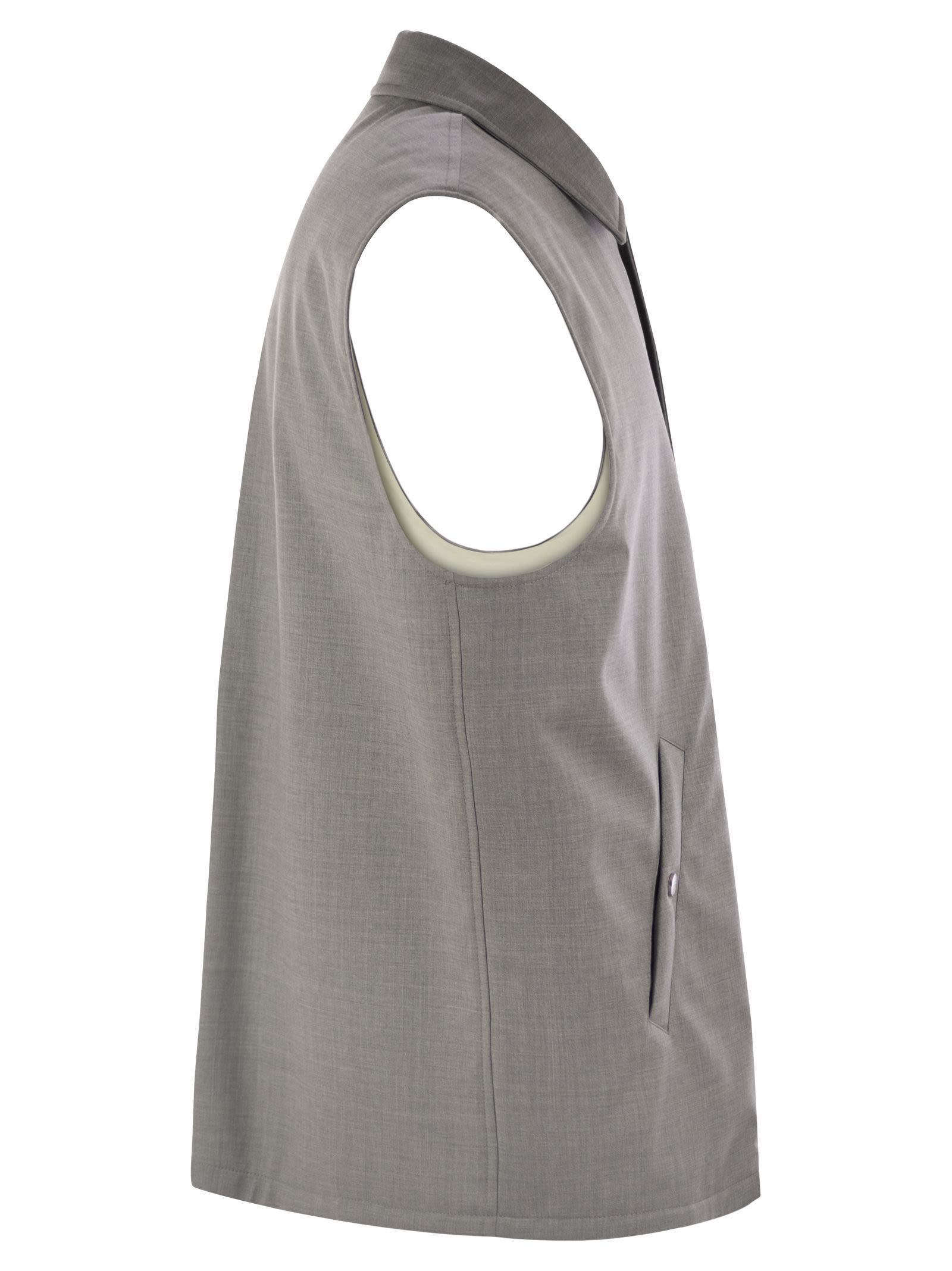Brunello Cucinelli Men Sleeveless Jacket In Virgin Wool - 3