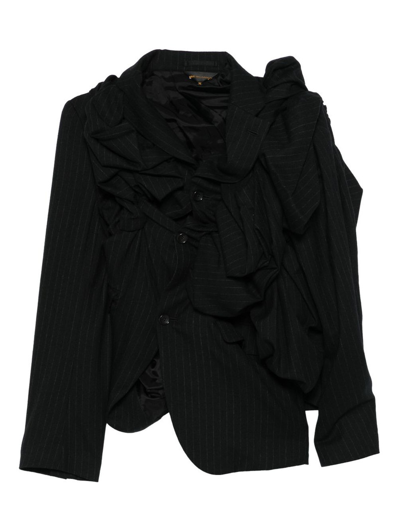 ruffled pinstripe blazer 1