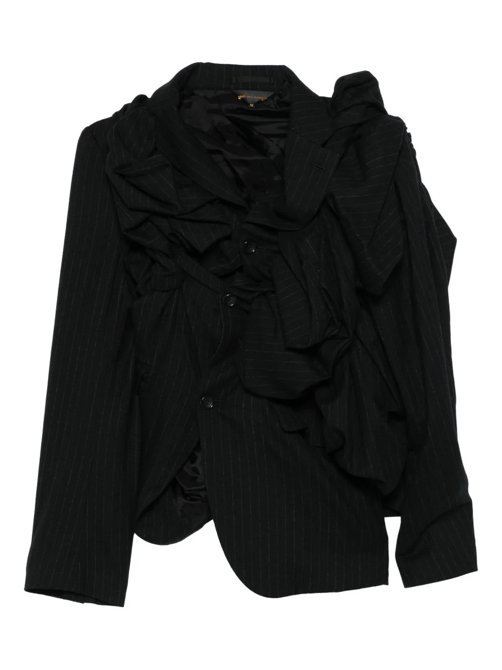 ruffled pinstripe blazer - 1