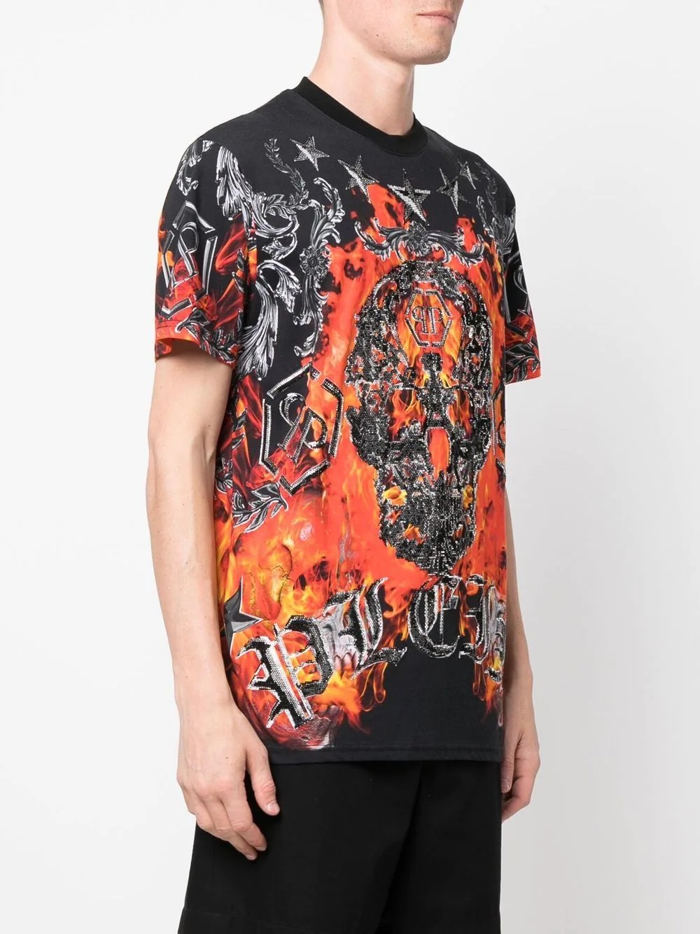 flame-print short-sleeve T-shirt - 3