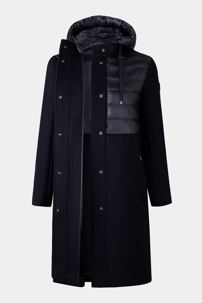 Isy Wool quilted coat in Navy blue 2