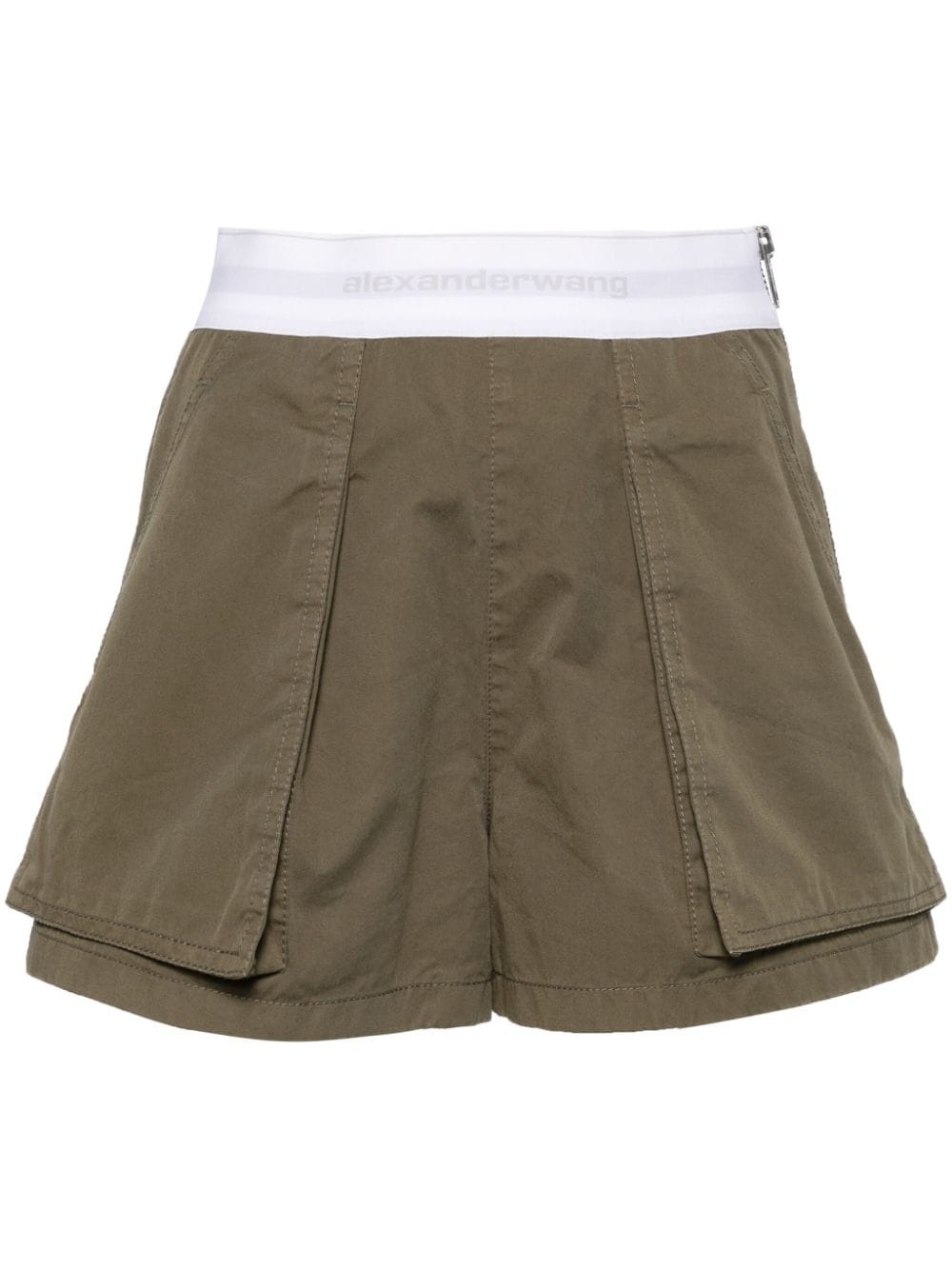 logo-waistband cotton cargo shorts - 1