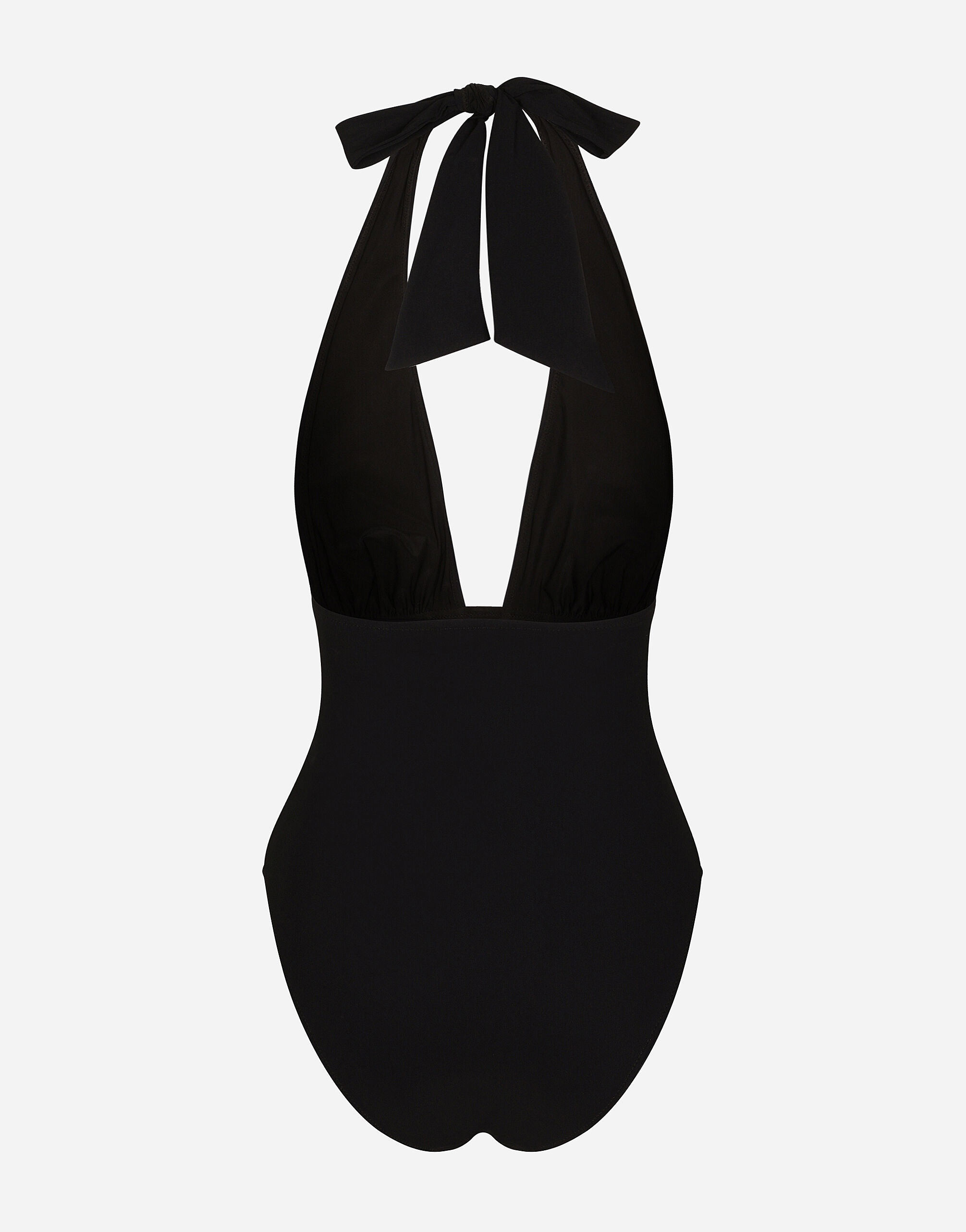 One-piece swimsuit with plunging neckline and DGVIB3 print - 3