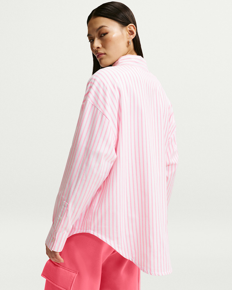 Nike Nike Sportswear Chill Poplin Women's Oversized Woven Long-Sleeve Striped Top outlook