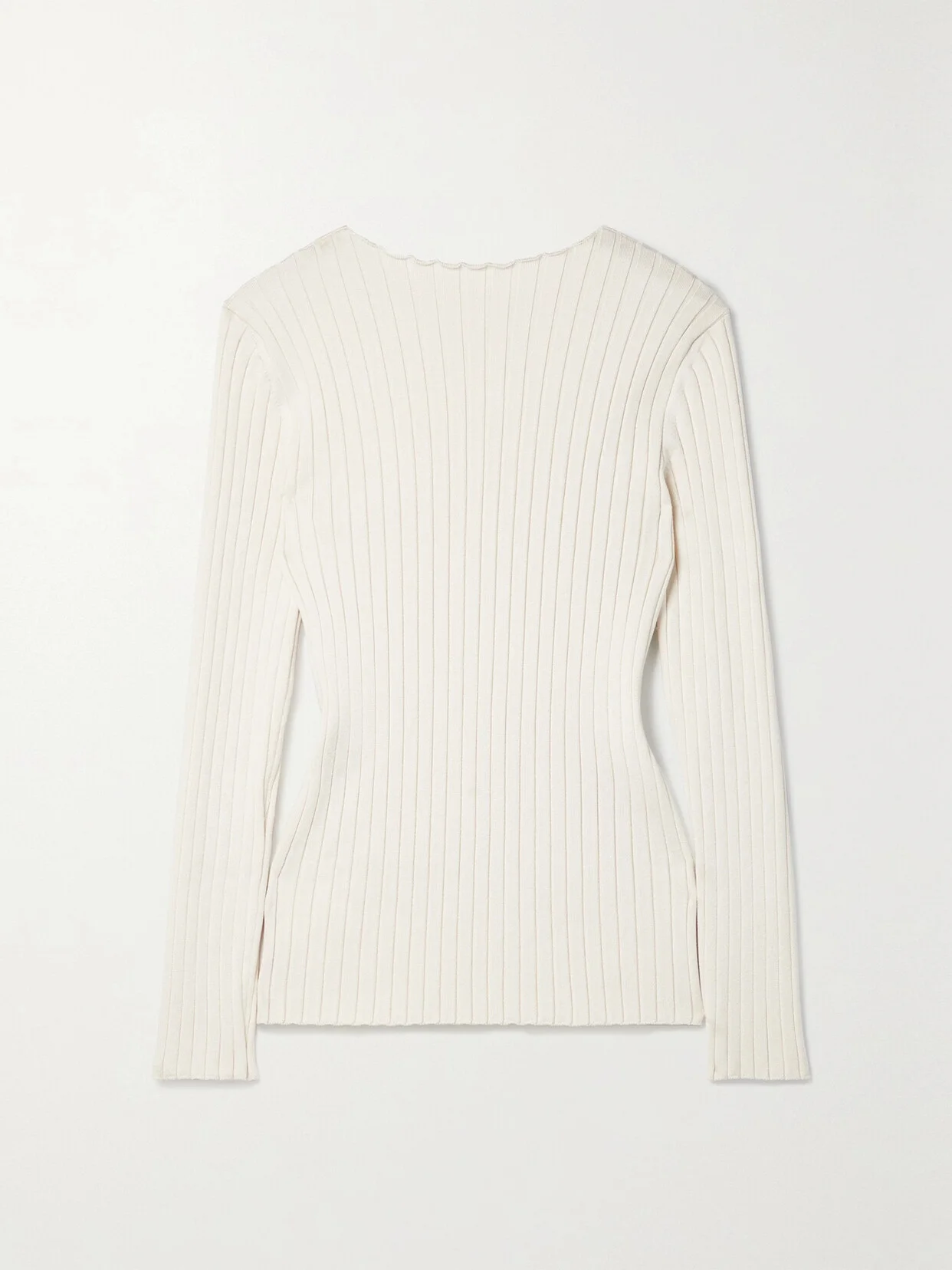 Ash Open-back Ribbed Silk Sweater - 1