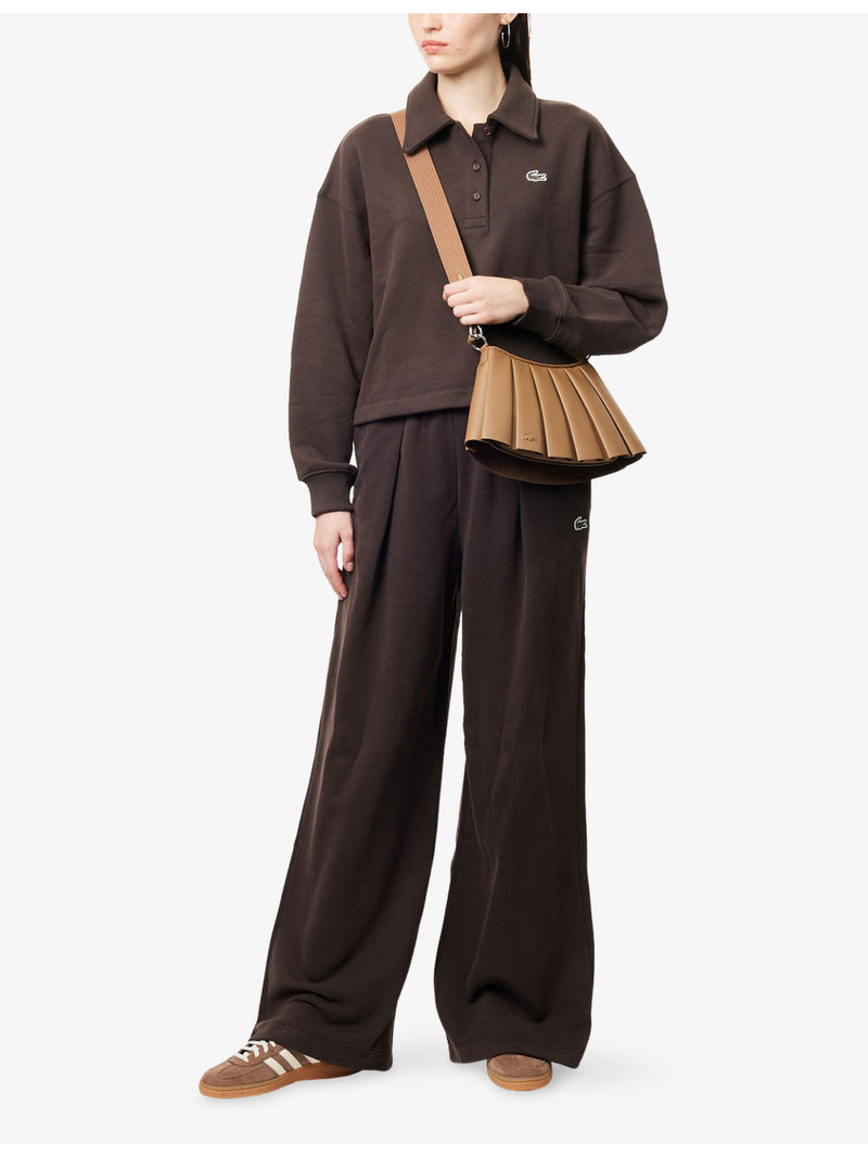 LACOSTE Wide-Leg Fleece Cotton-Jersey Jogging Bottoms outlook