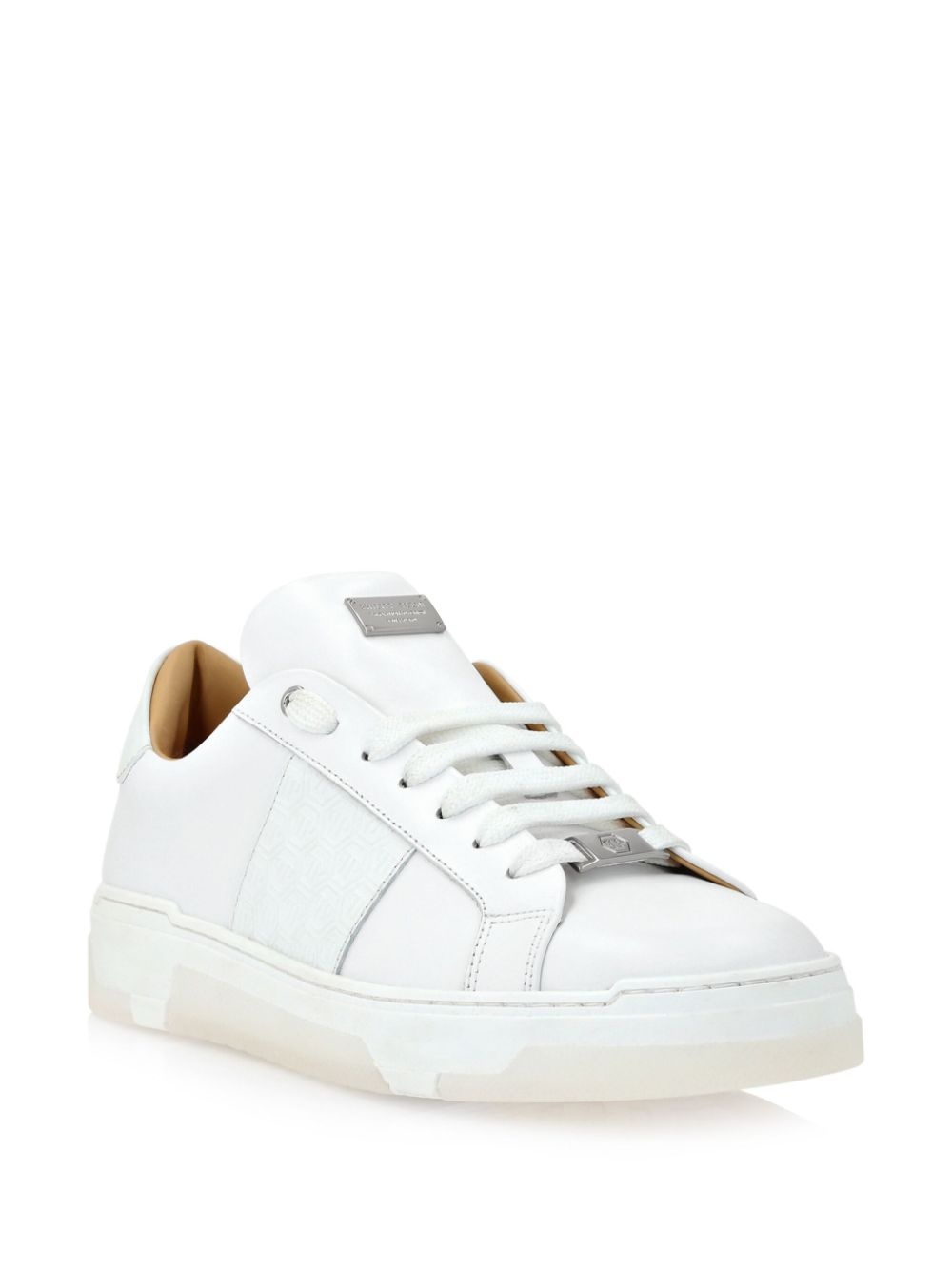 monogram leather sneakers - 2