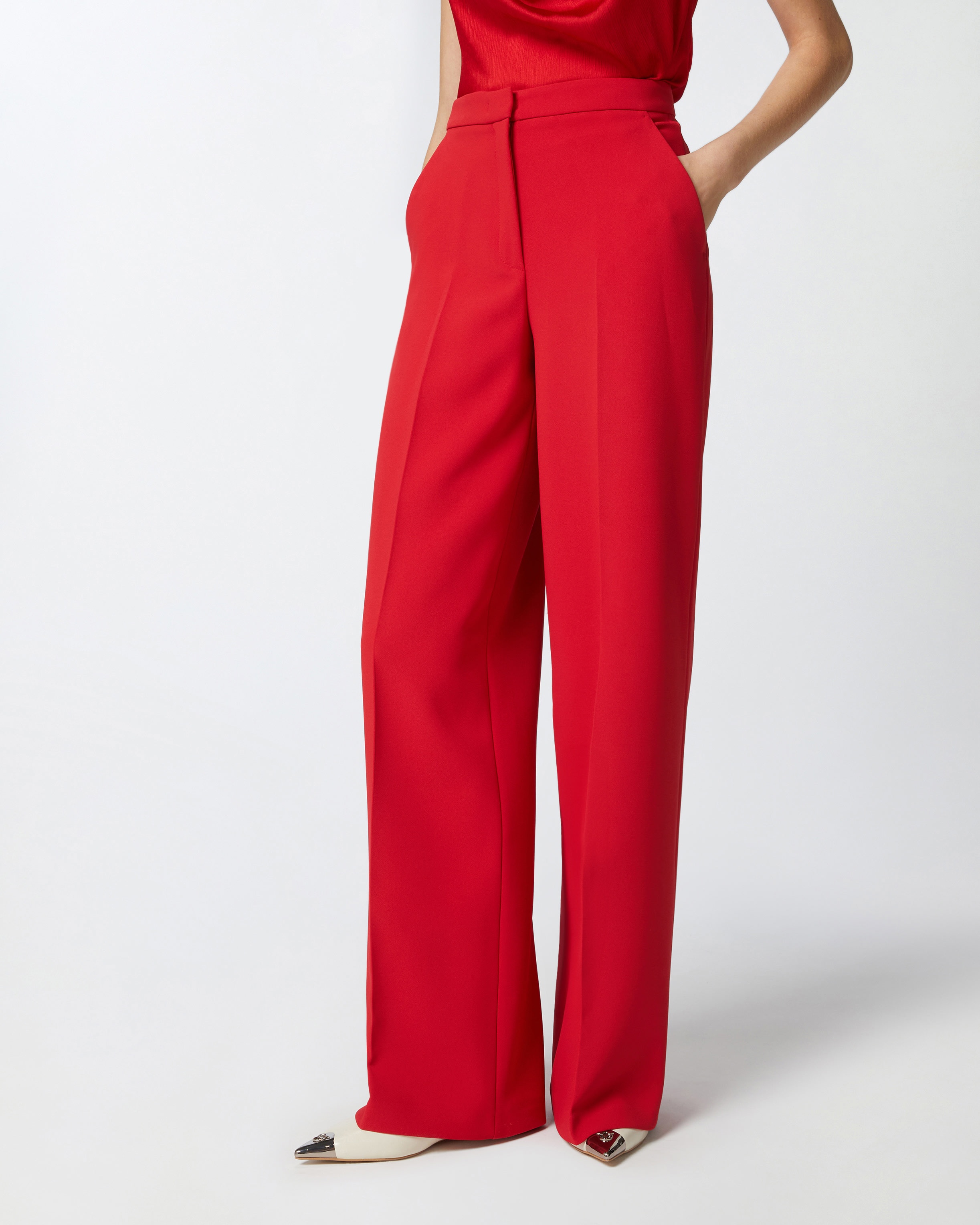 ELEGANT PALAZZO TROUSERS IN CREPE - 3