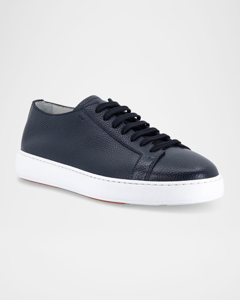 Santoni Men & apos;s Leather Low-Top Sneakers outlook