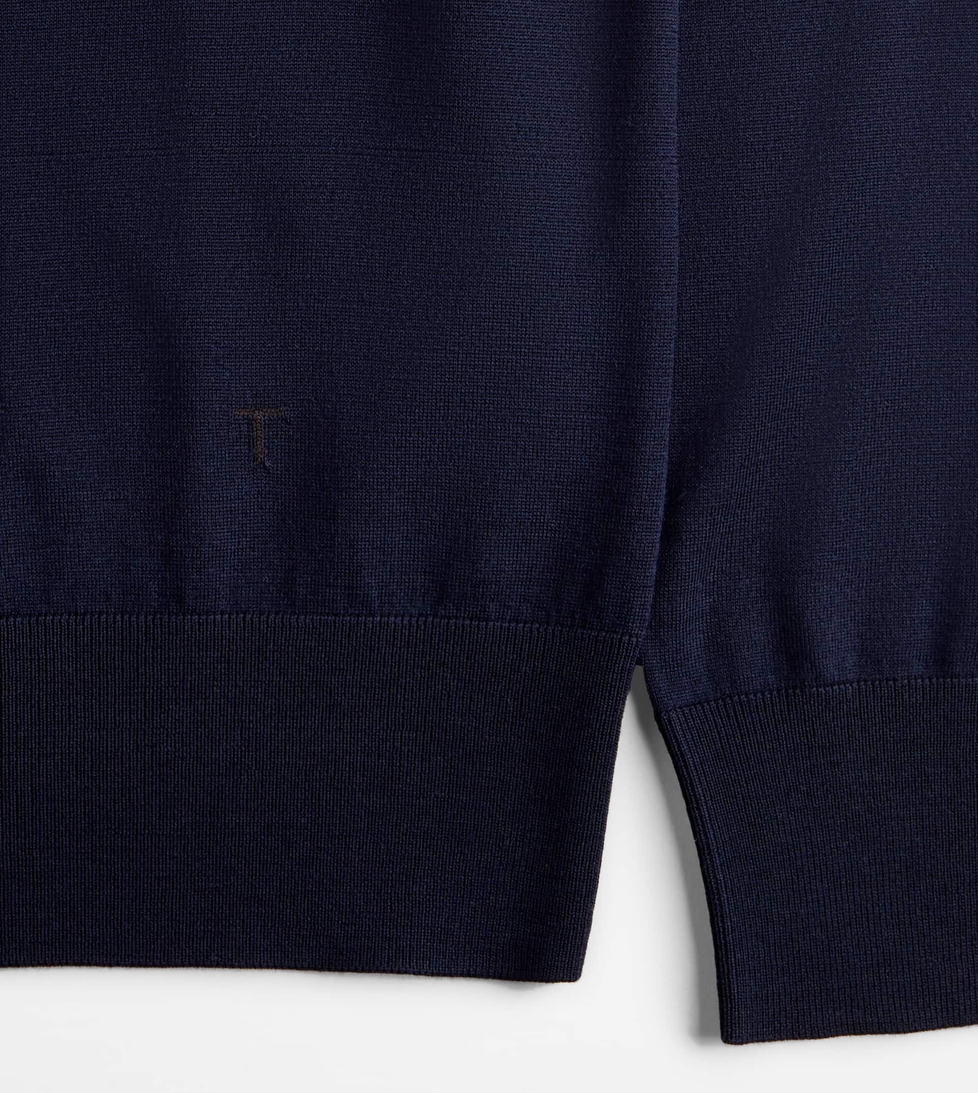 ROUND-NECK PULLOVER IN T15 WOOL - BLUE - 2