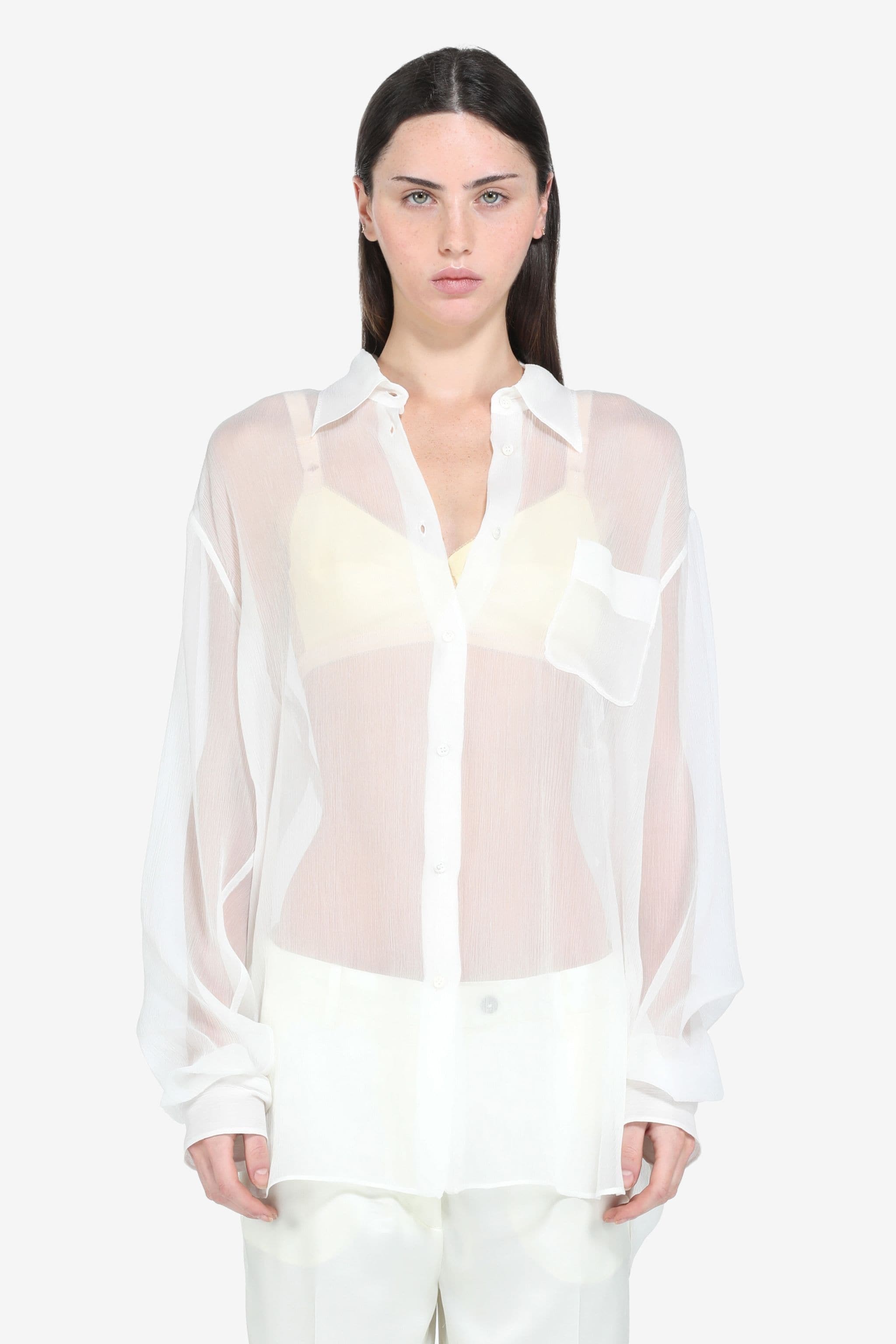 SHEER SILK SHIRT - 1