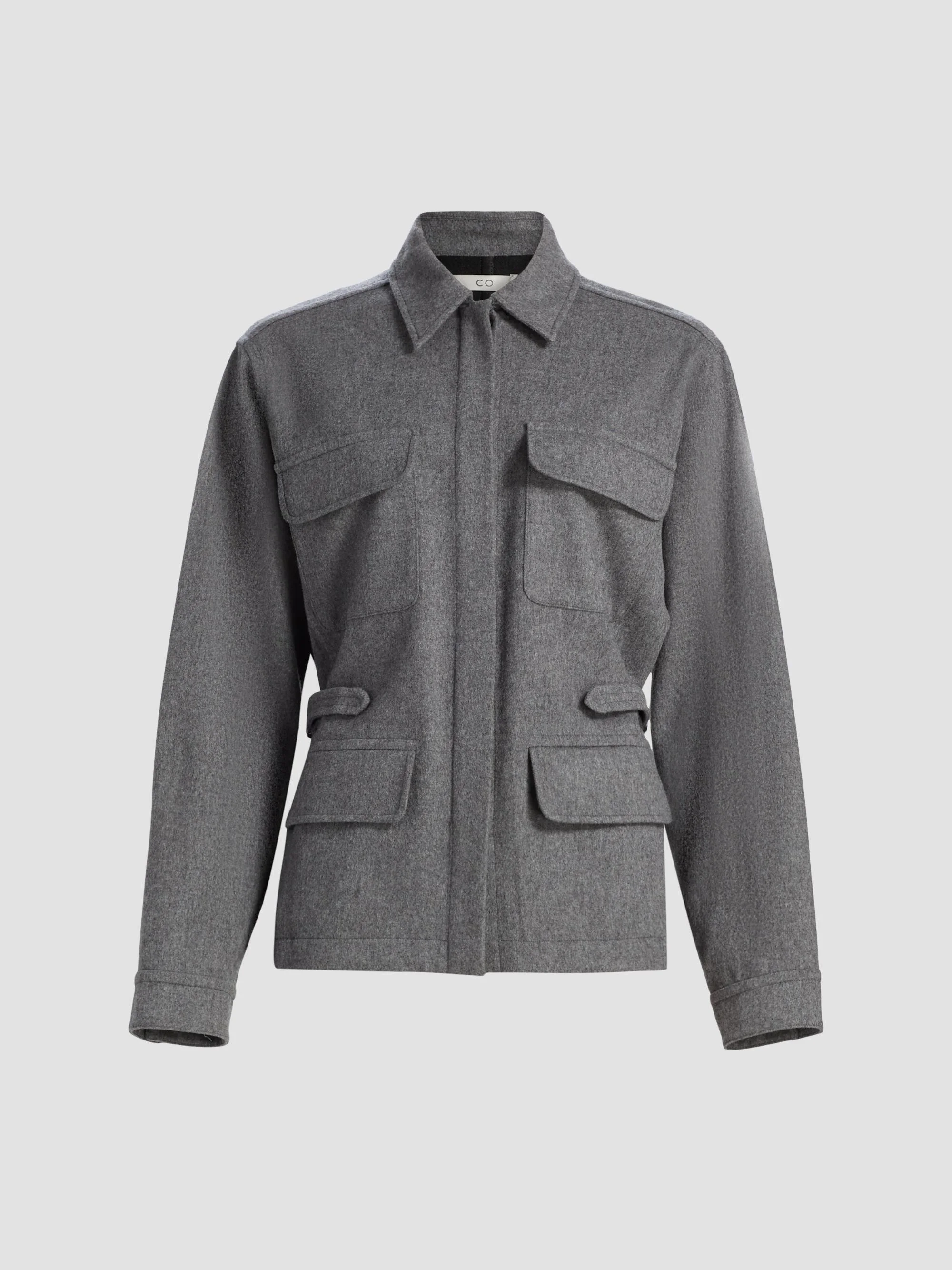 Women's Workwear Wool-Cashmere Shirt Jacket - Grey Melange - 1