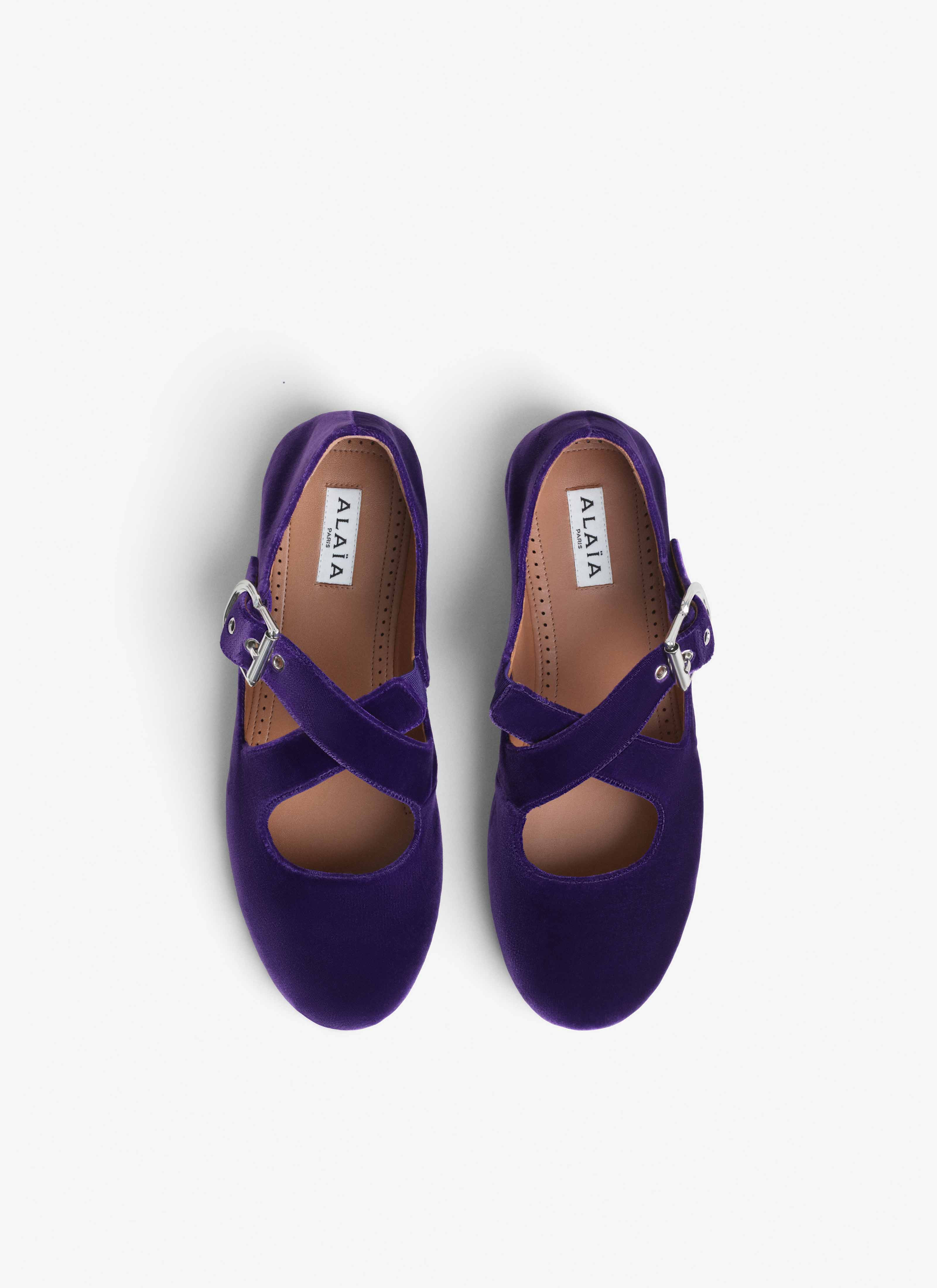 CRISS CROSS BALLET FLATS IN VELVET - 3