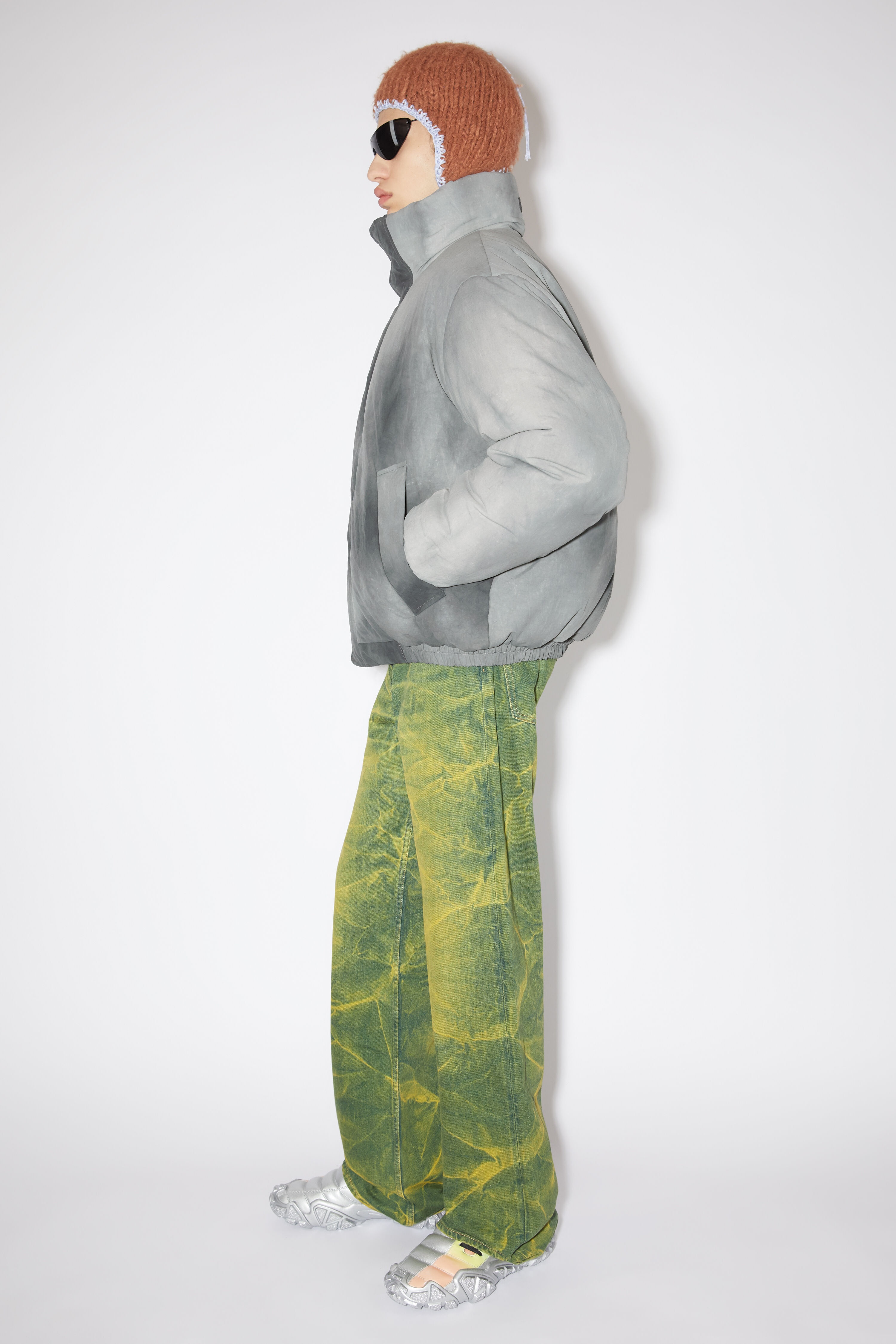 Dyed puffer jacket - Grey - 4
