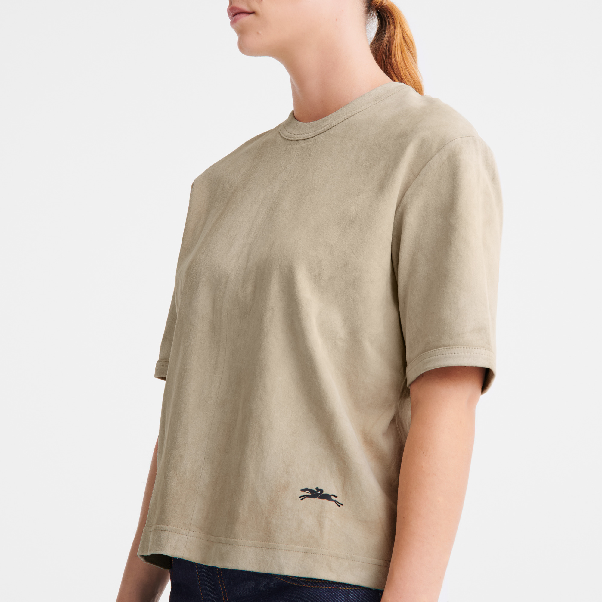 Short leather top Linen - Leather - 5
