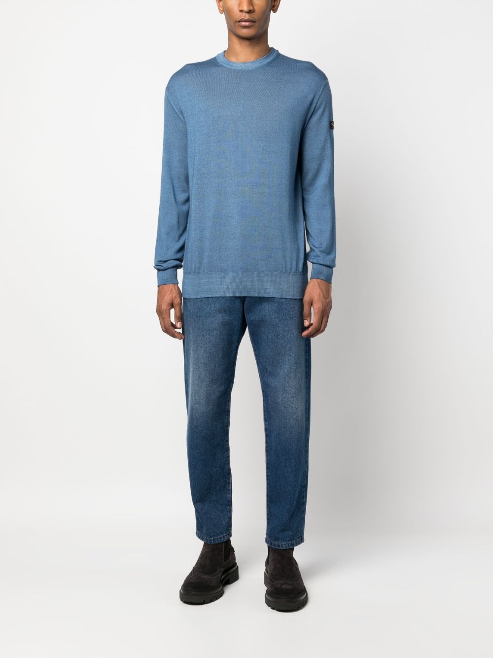 logo-patch fine-knit jumper - 2
