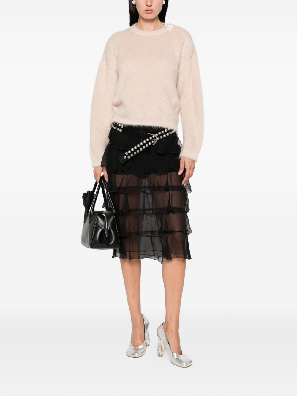 embellished crew-neck sweater - 2