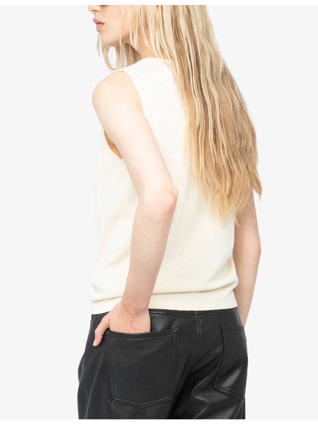 Sayani Wing-Embellished Sleeveless Cotton-Blend Top - 4