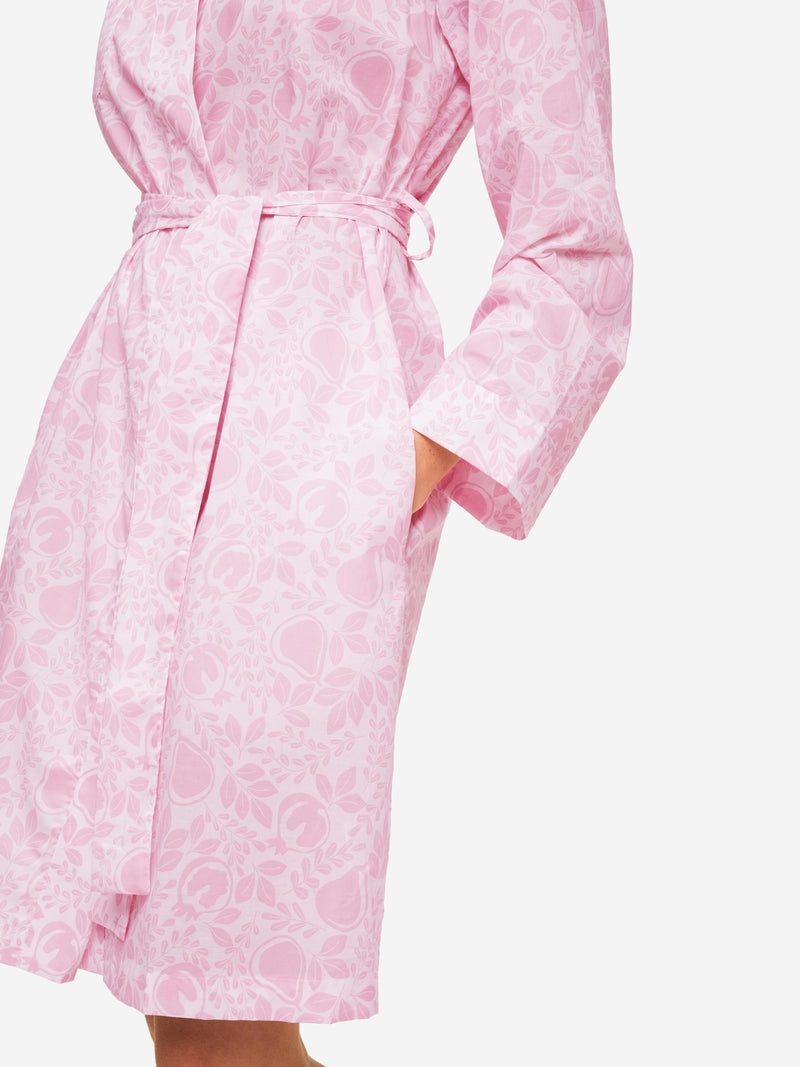 Women's Dressing Gown Nelson 89 Cotton Batiste Pink - 6