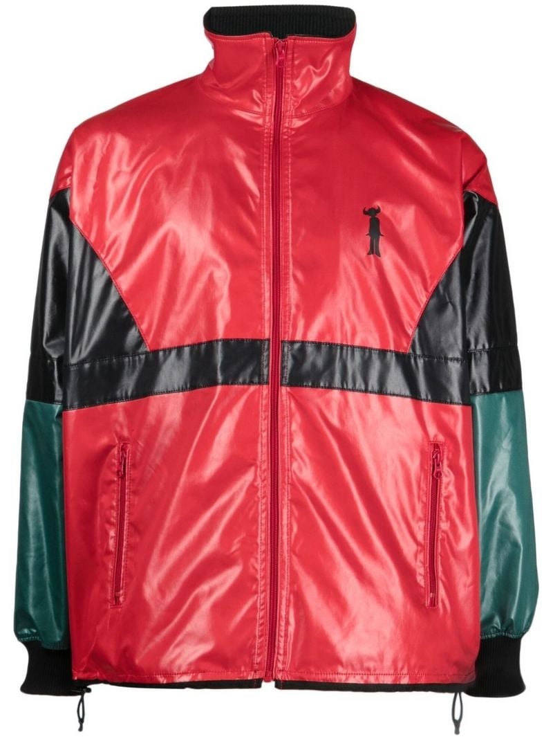 colour-block panelled windbreaker - 1