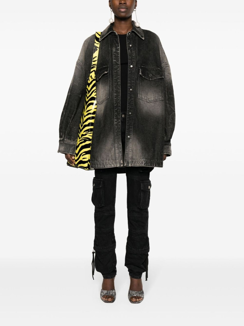 THE ATTICO bleached-effect denim coat outlook