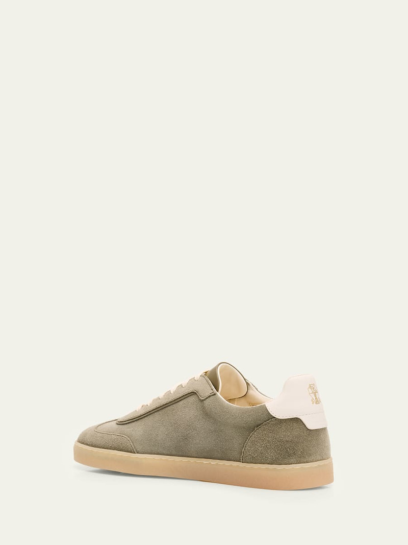 Brunello Cucinelli Men's Suede T-Toe Low-Top Sneakers outlook