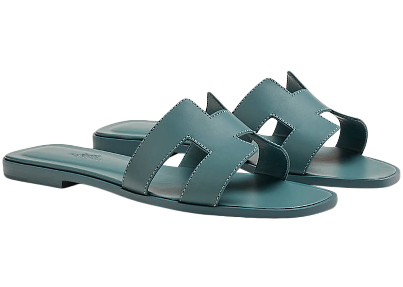 Hermes Oran Sandal Bleu Pinede Box Calfskin Leather - 2