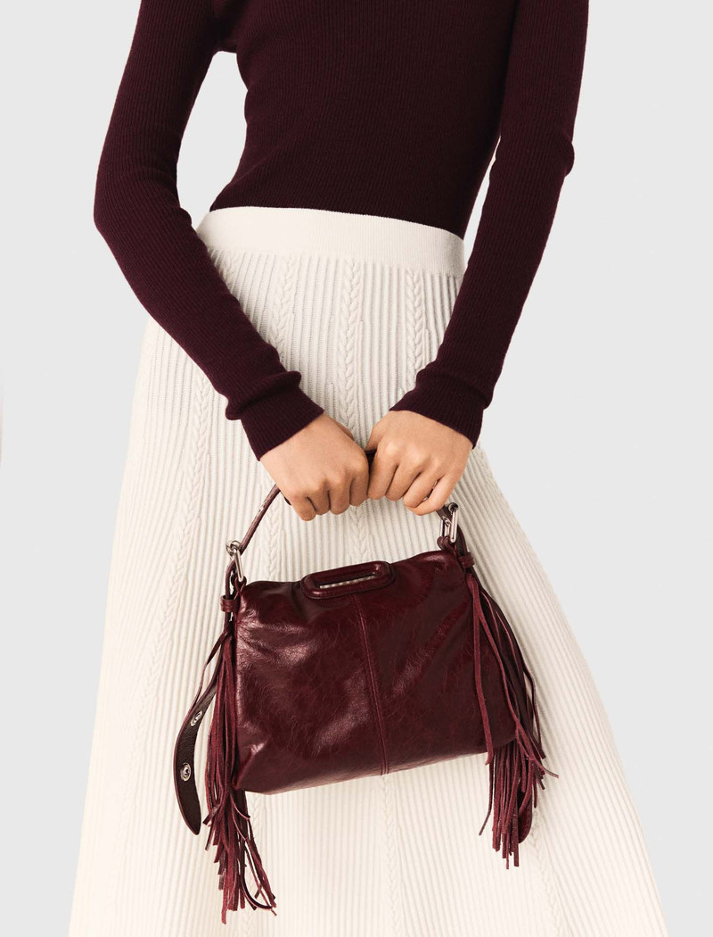 maje Miss M mini cracked leather bag outlook