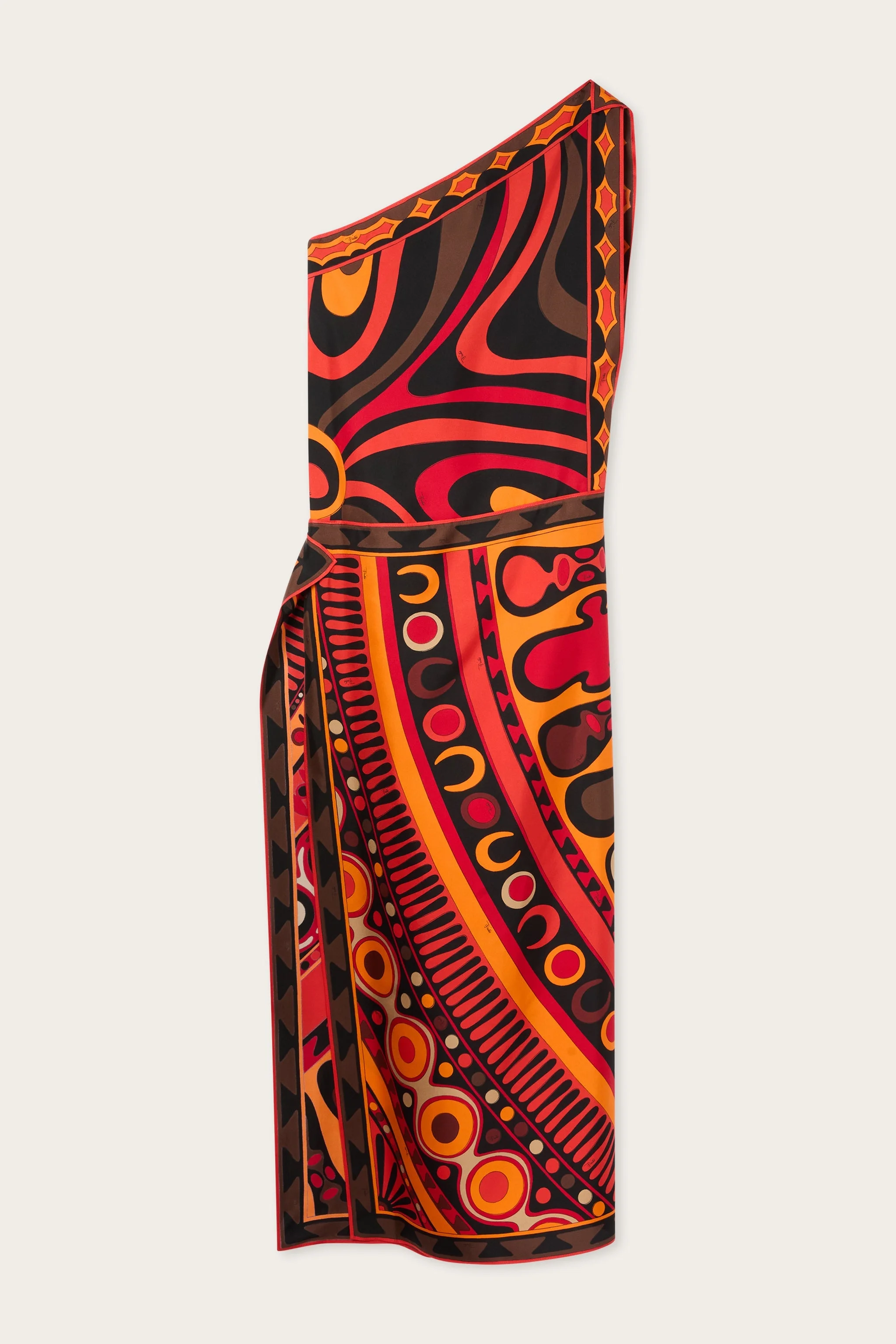 MARMO AND SOLEIL PRINTS ASYMMETRICAL SILK DRESS - 1