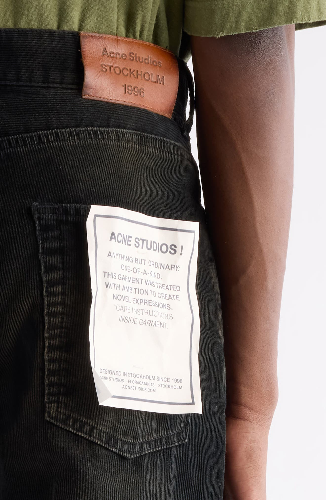 Acne Studios 1981 Straight Leg Organic Cotton Corduroy Pants in Black at Nordstrom - 5