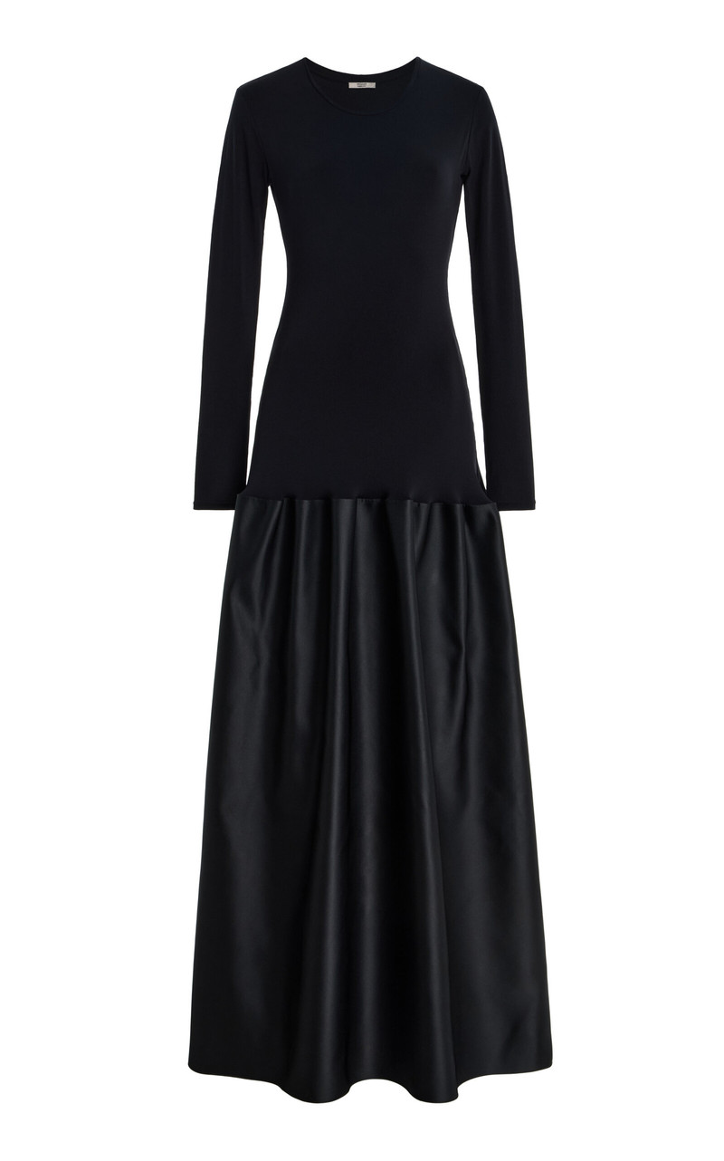 Catrin Flared Satin Dress black 1