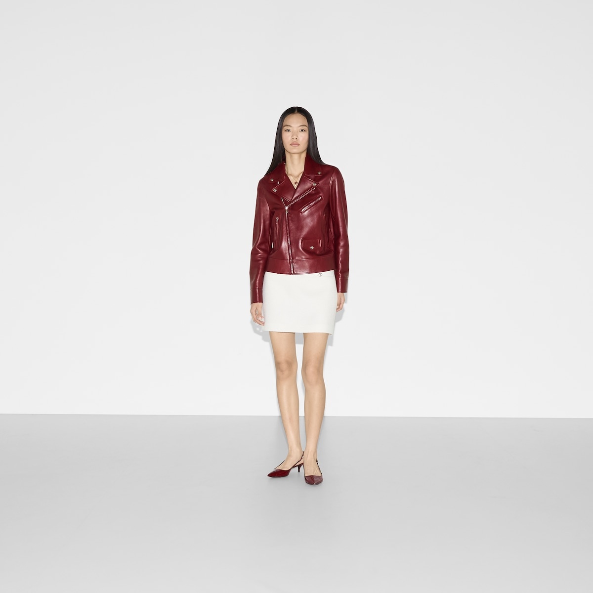 Leather biker jacket - 2