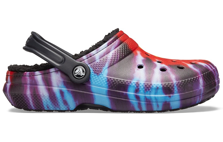 Crocs Classic Tie Dye Stay Warm Cozy Crocs Sports Slippers Unisex Purple Red 206341-988 - 3