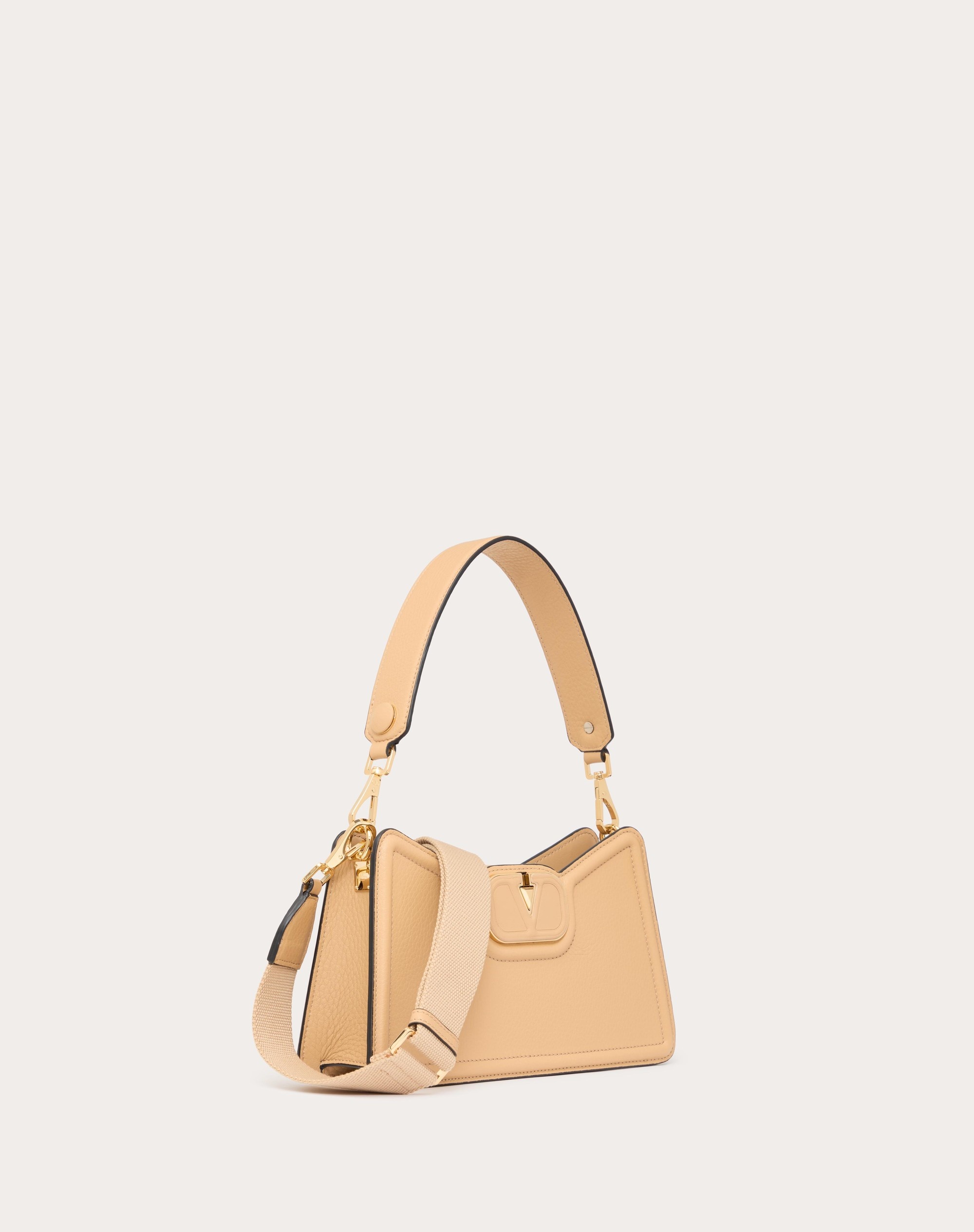 VLOGO LEATHER SHOULDER BAG IN GRAINY CALFSKIN - 2