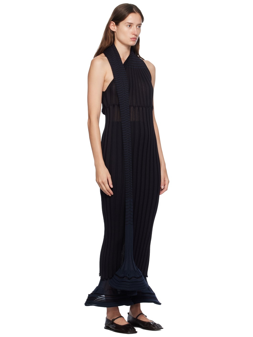 Black & Navy Asagao Maxi Dress - 2