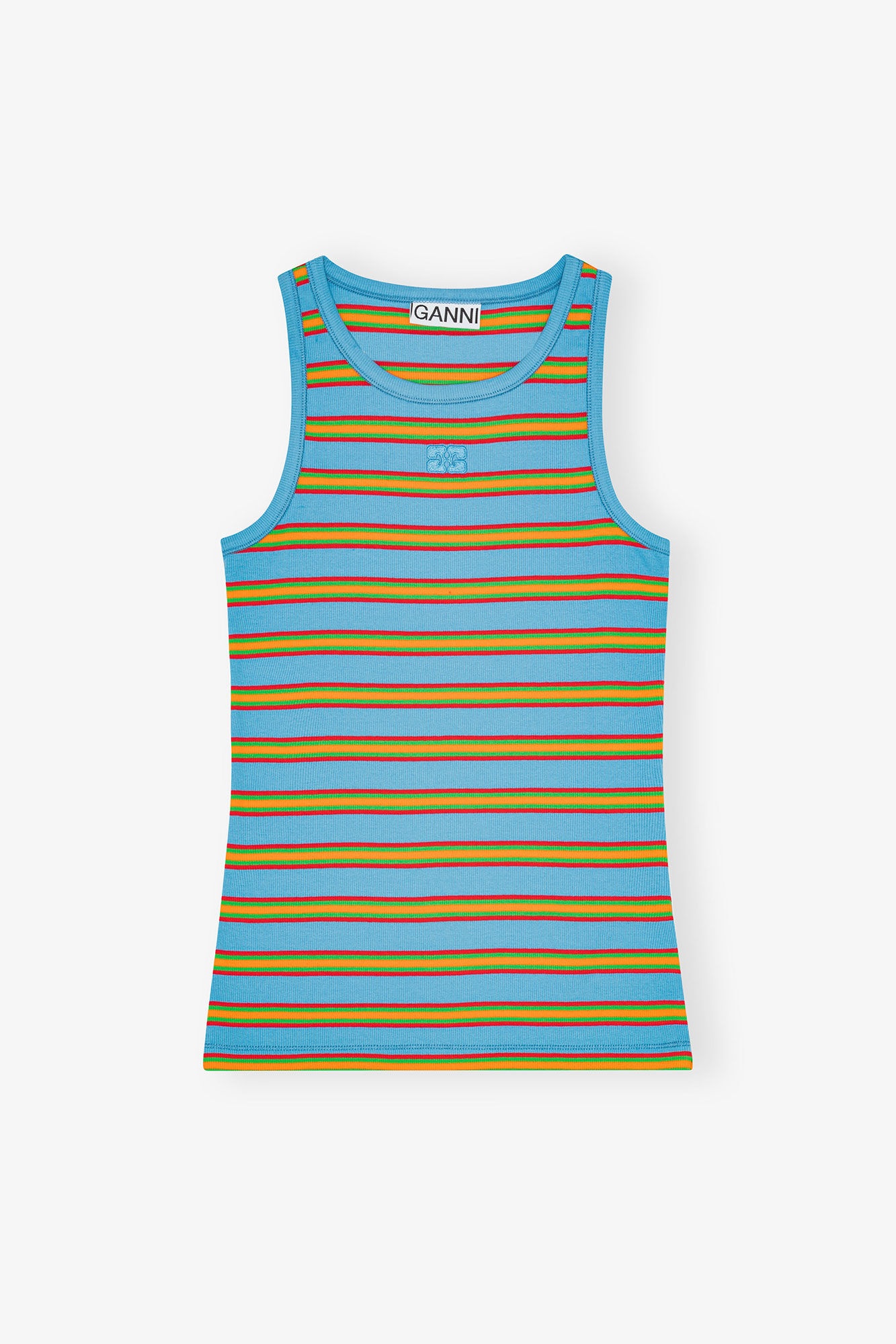 MULTICOLOR STRIPED RIB TANK TOP - 1
