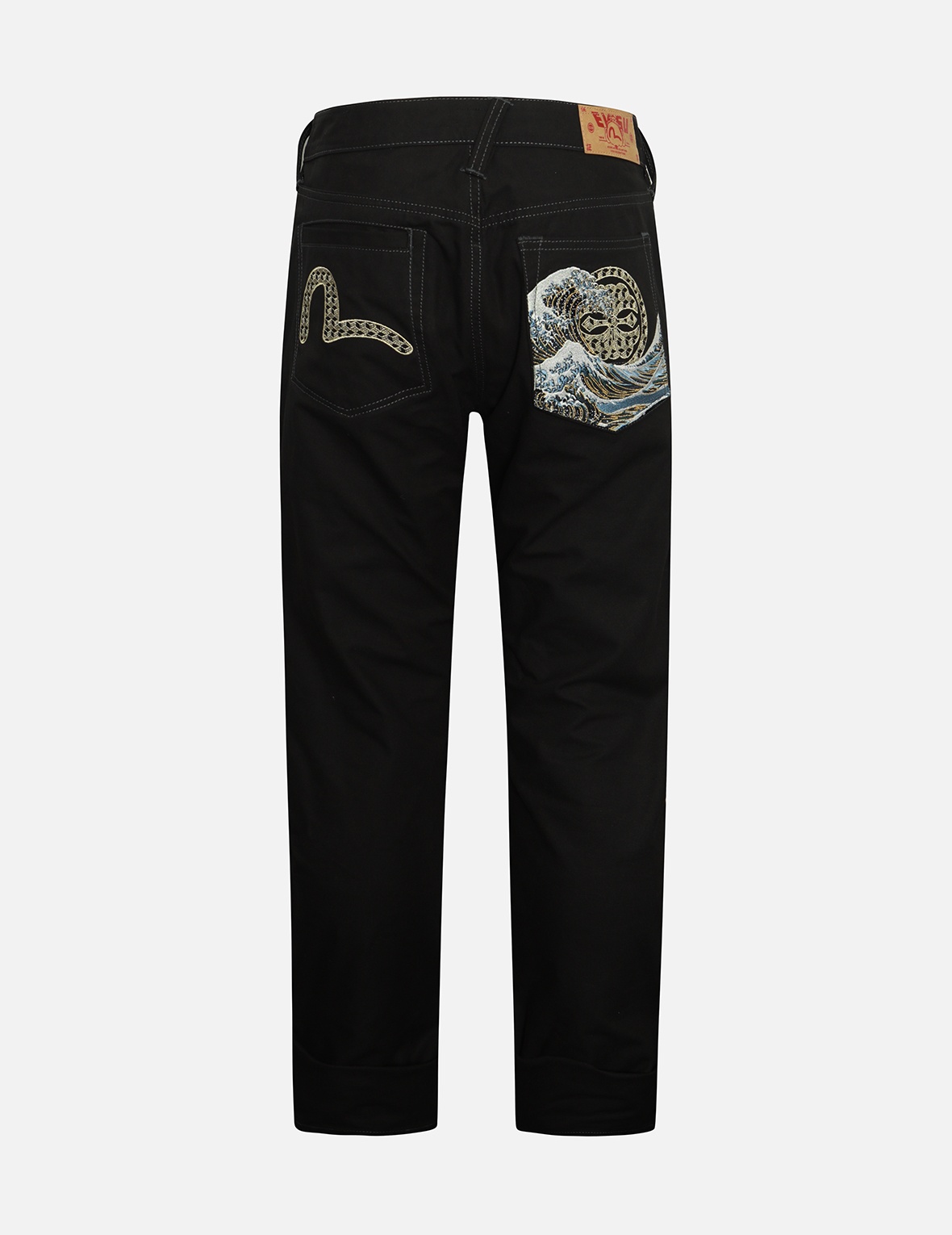 SEAGULL AND THE GREAT WAVE EMBROIDERY TAPER PANTS - 2