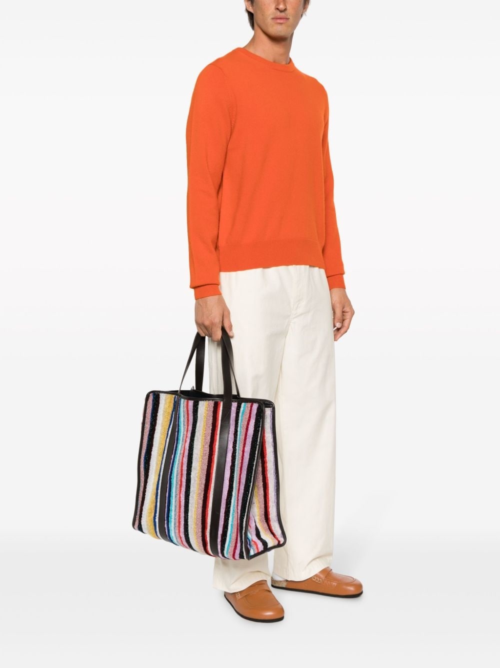 striped terry-cloth tote bag - 2