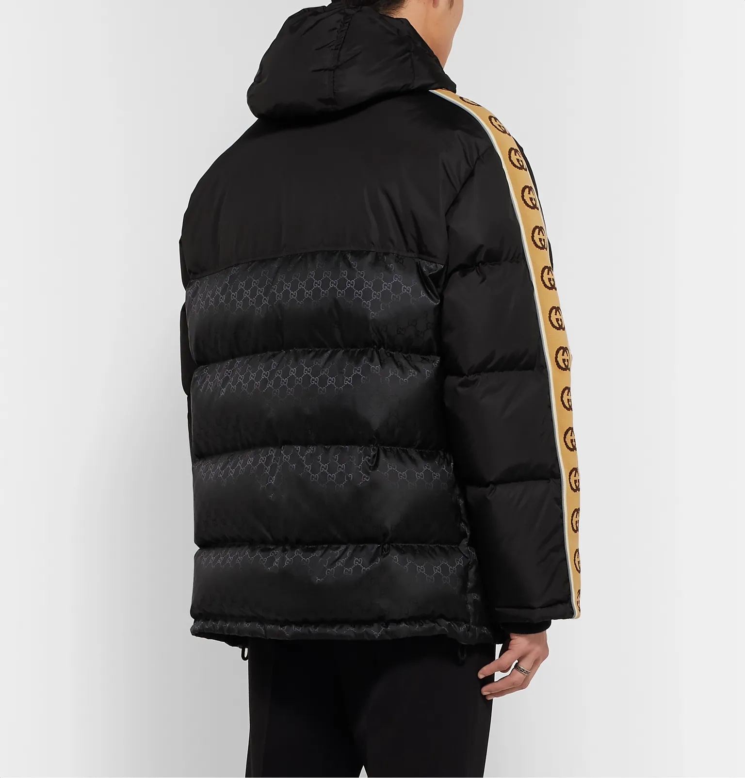 Logo-Jacquard Webbing-Trimmed Quilted Shell Hooded Down Jacket - 5