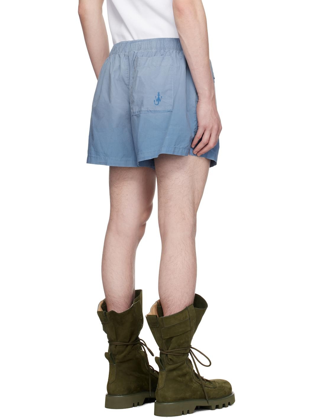 Blue Logo Print Shorts - 3