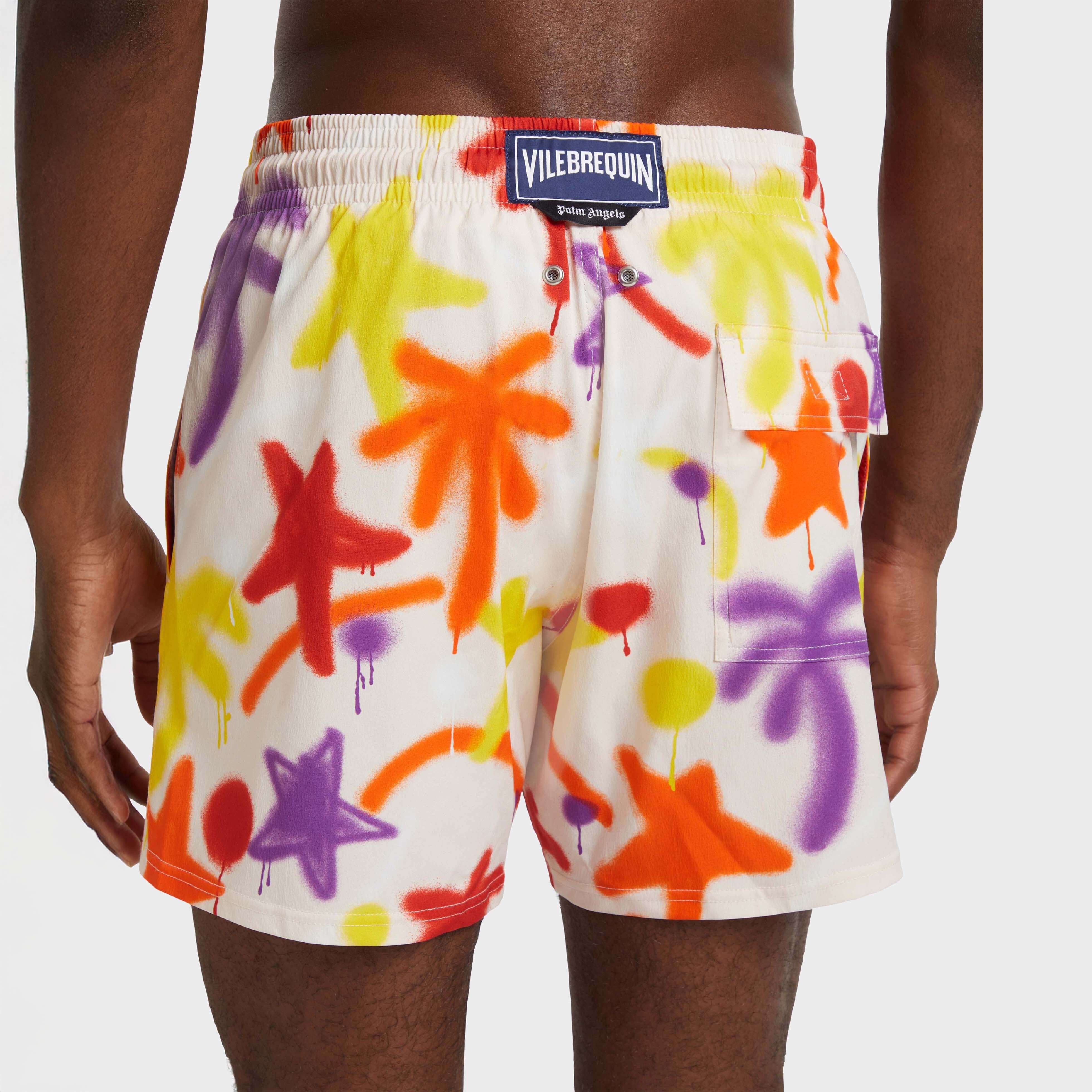 Men Stretch Short Swim Shorts Spray Paint - VBQ x Palm Angels - 6