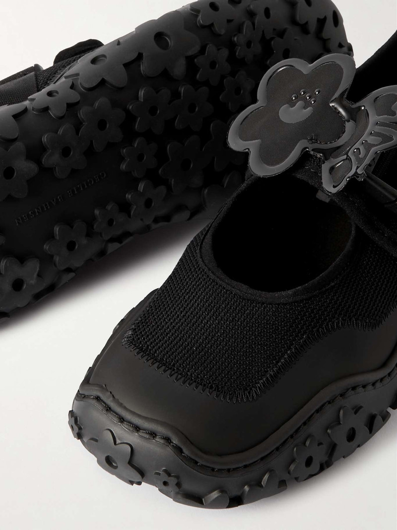 Gitte appliquéd rubber-trimmed stretch-knit sneakers 4