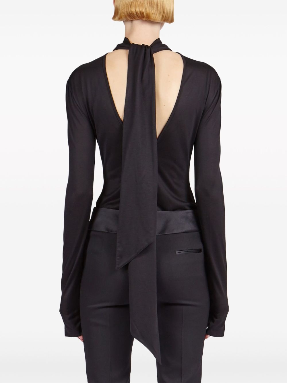 V-back silk-blend top - 4