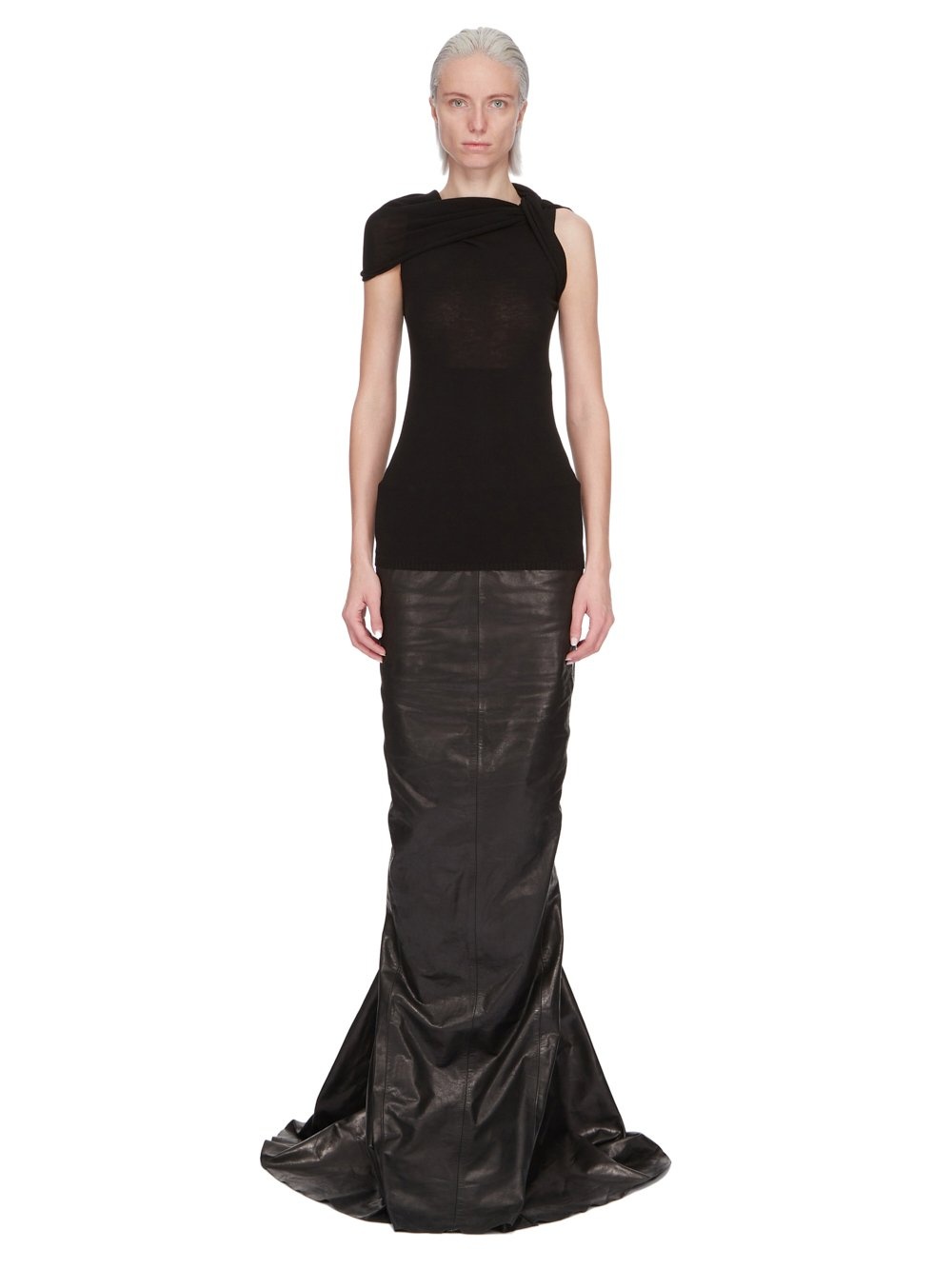 RICK OWENS ストラッフレス リフ ロンク トレス 【関税込】 RICK OWENS FW22 Strobe Wrap Cocoon Crepe Draped Dress Zip