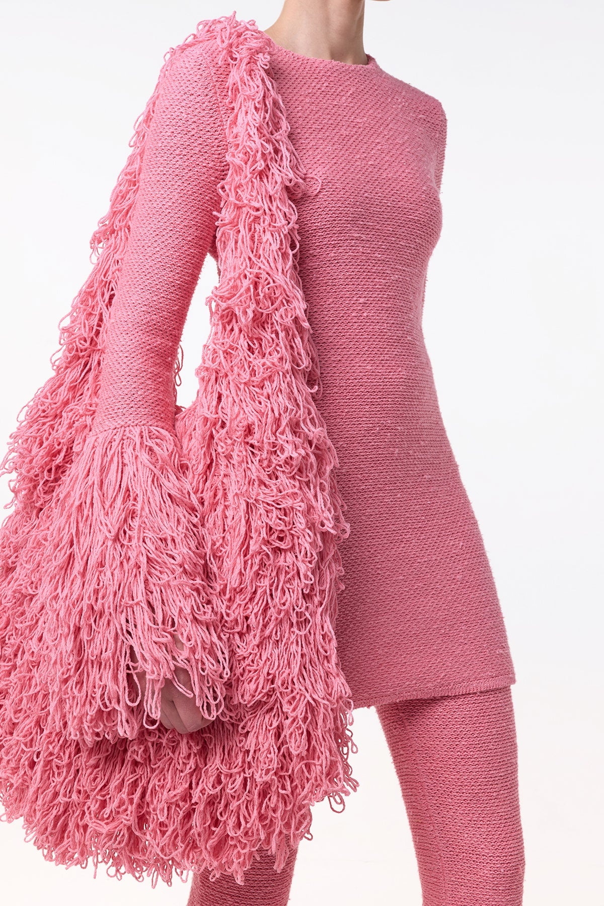 Liam Knit Mini Dress in Rosa Cashmere Silk - 3