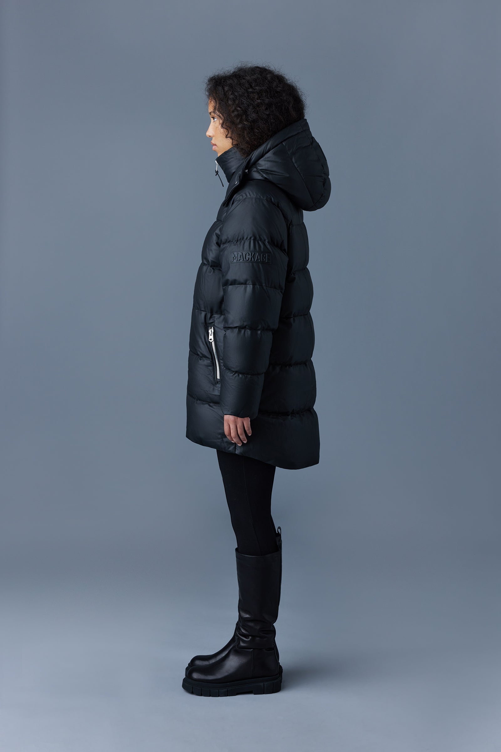 KARSYN (R) Leather down jacket with removable hood - 3