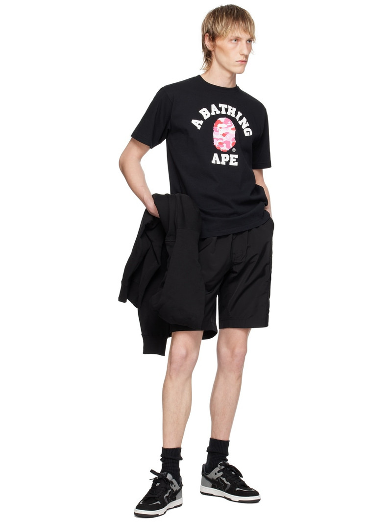 A BATHING APE® Black ABC Camo College T-Shirt outlook