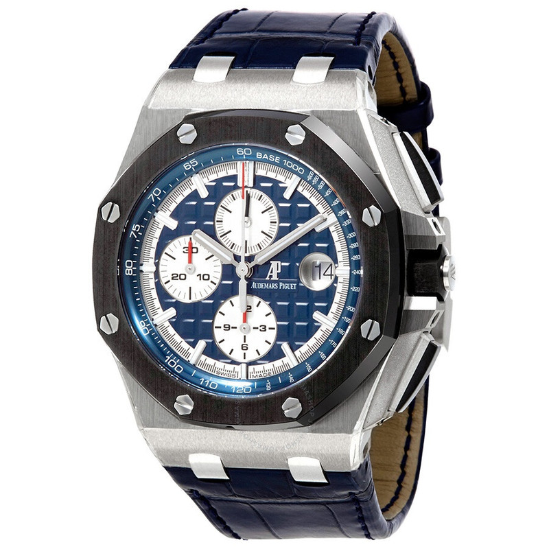 Audemars Piguet Royal Oak Offshore Blue Alligator Leather Men's Watch 26401PO.OO.A018CR.01 - 1